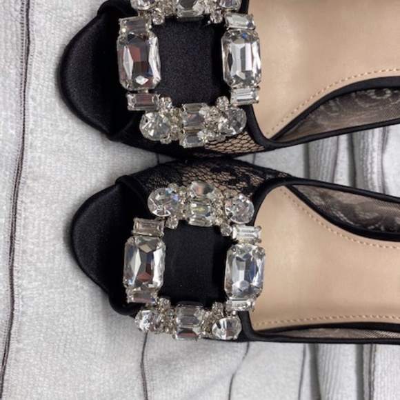 Black Lace high-heel shoes with sparkle embellishments 8.5M - Picture 5 of 6